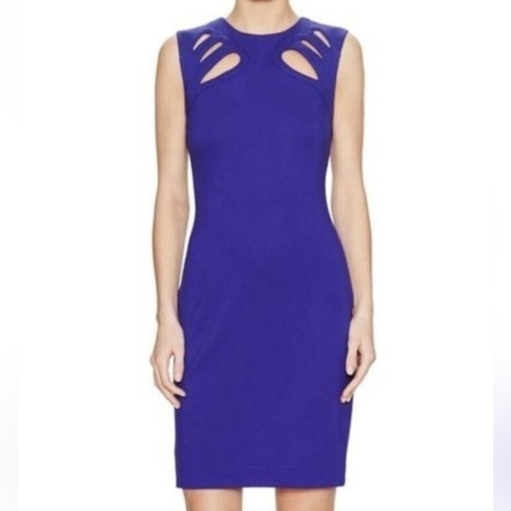 PRISTINE!! 🌟DIANE VON FURSTENBERG🌟 SIDRA CUT OUT SHEATH KNIT PONTE DRESS SZ 4